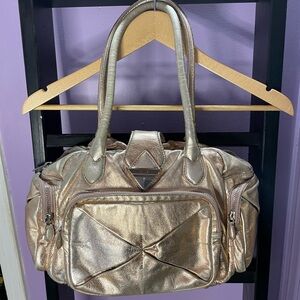 Botkier Ziggy Satchel in Champagne Gold & Mettalic Leather!